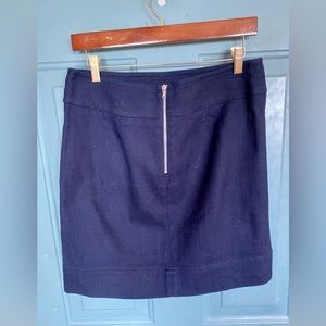 Talbots Navy blue work skirt with silver zipper